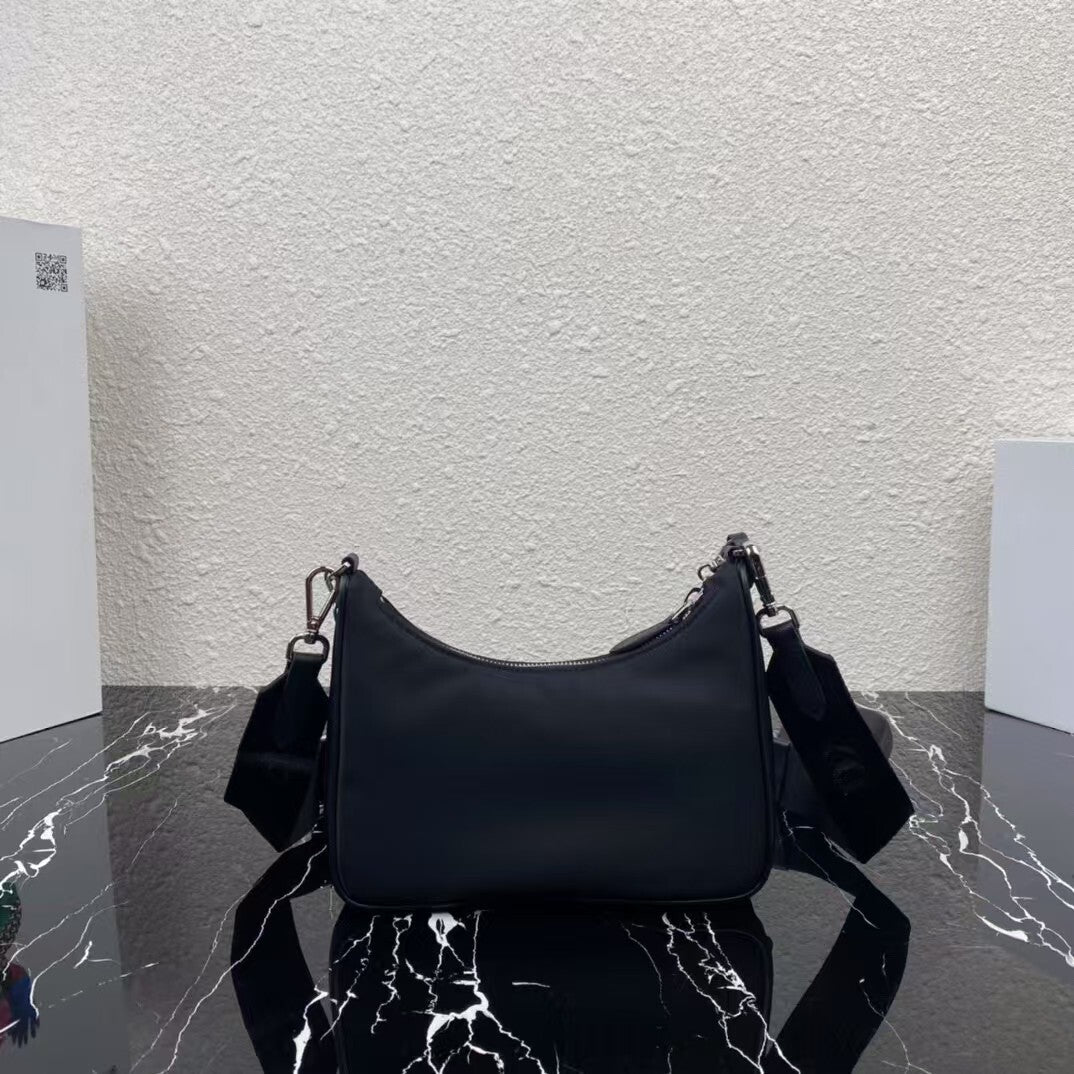 Prada | Black Nylon Chain Shoulder Bag